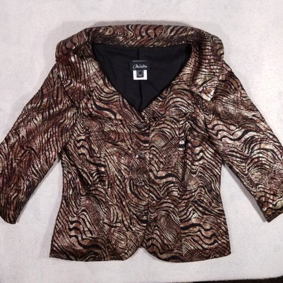 Nuevo Beautiful Textured Brown Button Over Jacket - Picture 5 of 8